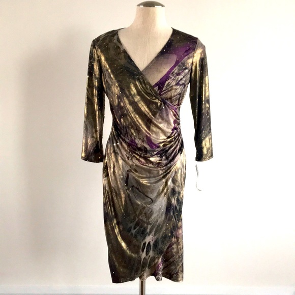 Frank Lyman Design Dresses & Skirts - Frank Lyman size 8 purple sparkle wrap dress NWT